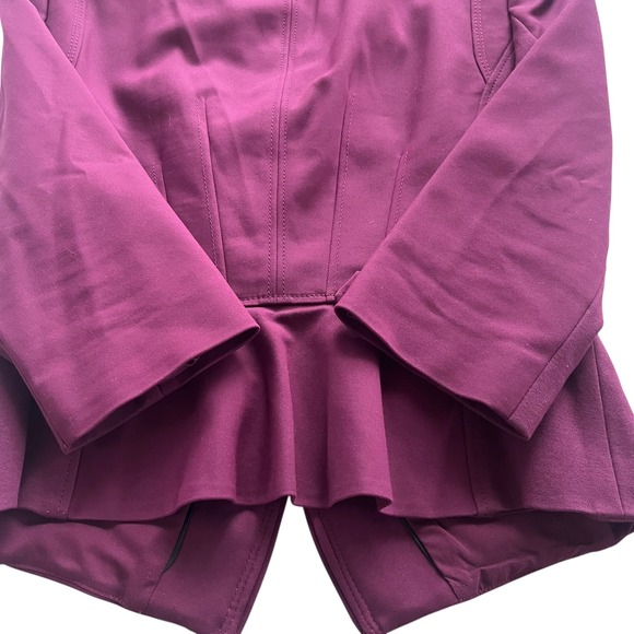 White House Black Market 4 Plum Purple, Ruffle Zipper Perfect Form Blazer Jacket - Picture 14 of 16
